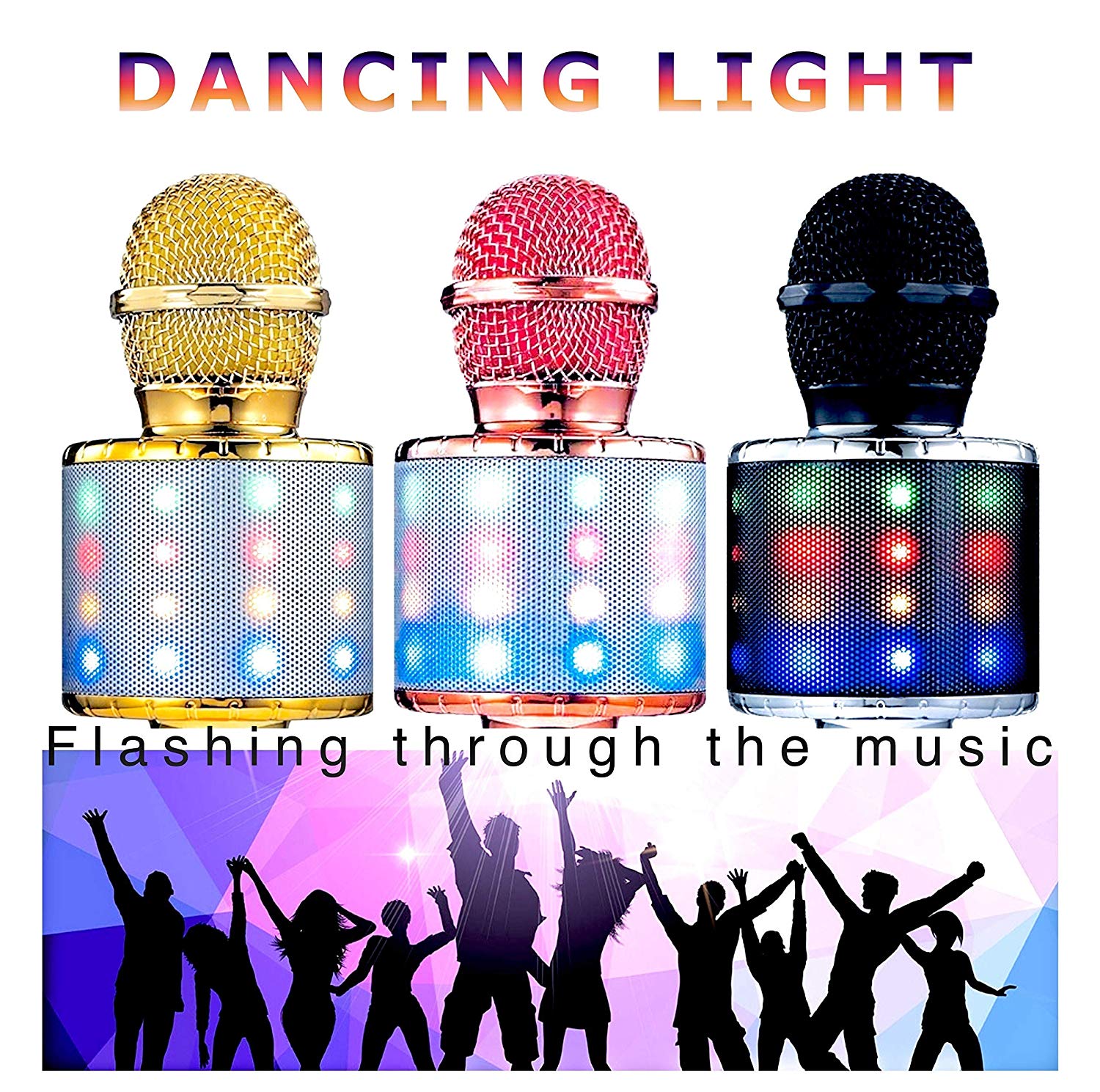 Gaodas Wholesale WS858L Handheld  Bluetooth Karaoke Microphone with Integrated Audio System 