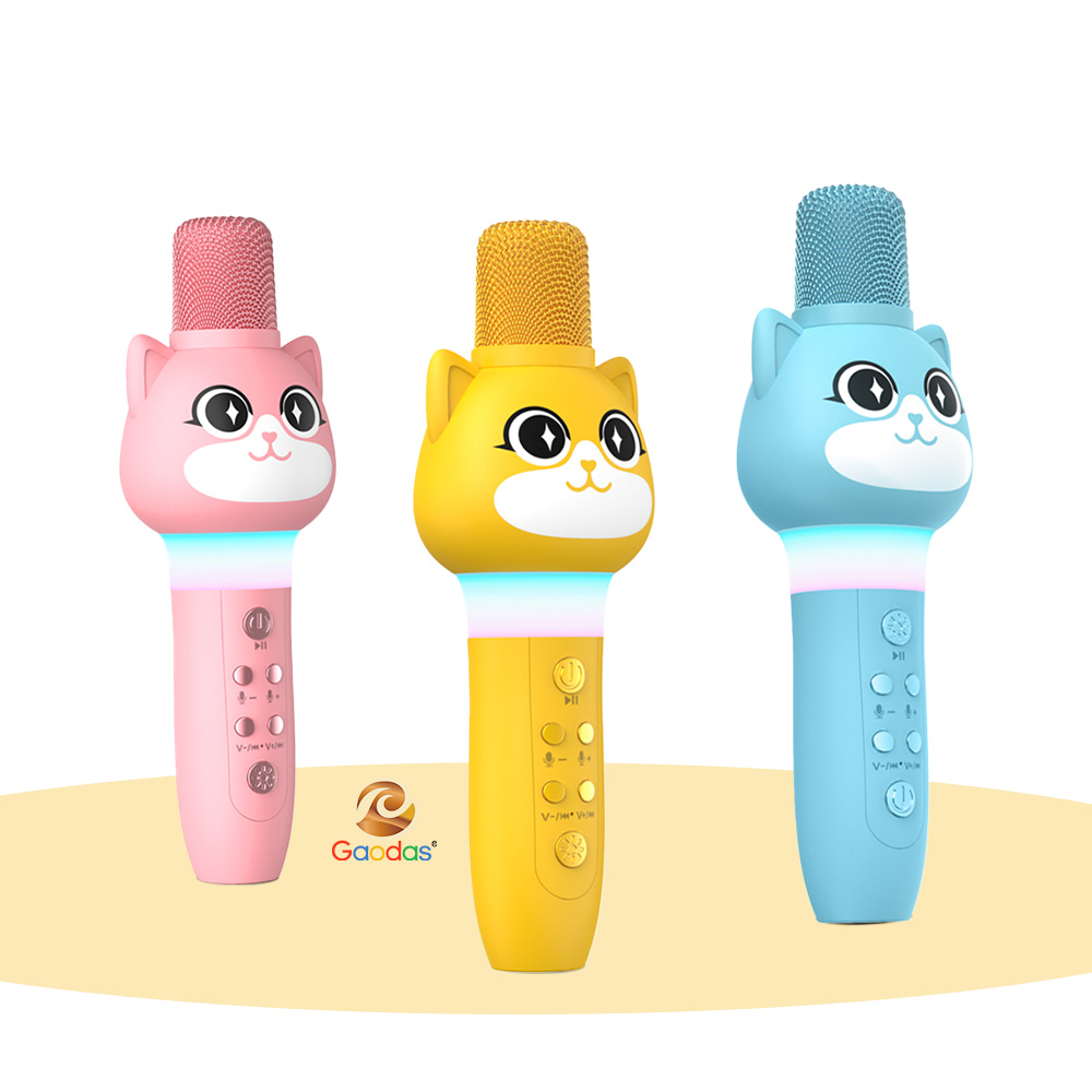 Gaodas K15 Christmas Gift 5W Portable Toy Karaoke System Support TF Card Condenser Wireless Microphone Speaker for Kid Children