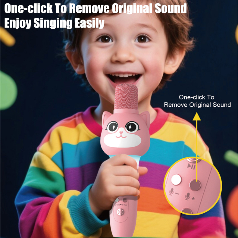 Gaodas K15 Christmas Gift 5W Portable Toy Karaoke System Support TF Card Condenser Wireless Microphone Speaker for Kid Children