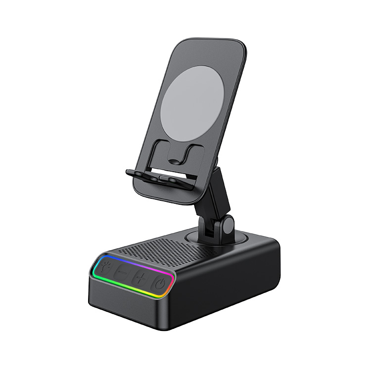 Gaodas ZJ2306BT Hot Sale 5-in-1 Wireless Induction Bluetooth Speaker Phone Stand with Power Bank RGB Atmosphere Light