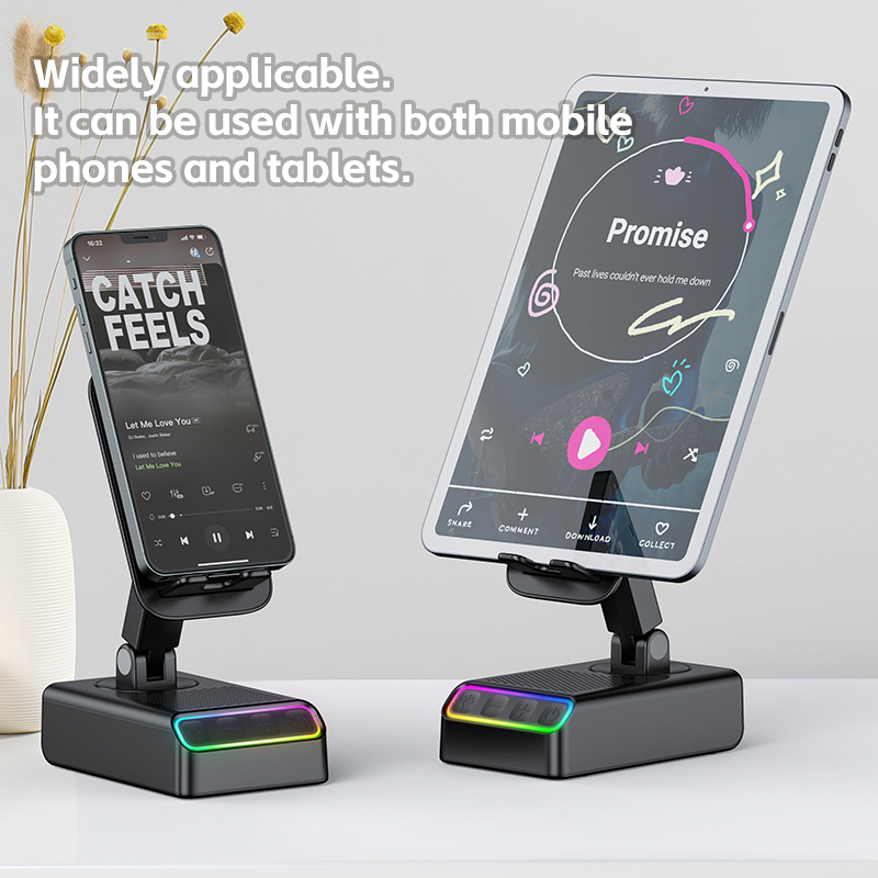 Gaodas ZJ2306BT Hot Sale 5-in-1 Wireless Induction Bluetooth Speaker Phone Stand with Power Bank RGB Atmosphere Light