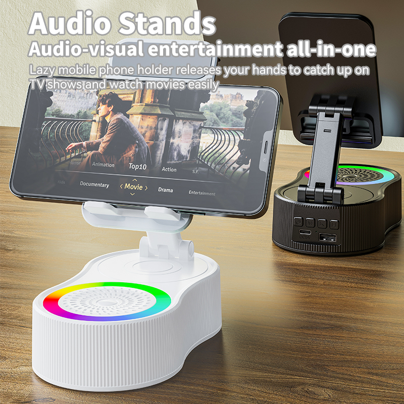 Gaodas ZJ-2303BT Foldable Lazy Desktop Phone Stand Portable Home Outdoor Sports Home Music Gaming BT Wireless Speaker with Phone Holder