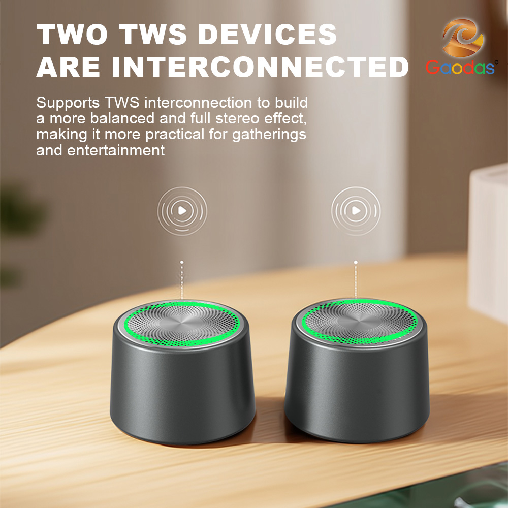 Gaodas Q8 Aluminum Alloy Sturdy All-in-one Waterproof IPX6 Type-C 5W 600mAh RGB Wireless Mini Phone Stand TWS BT5.4 Magnetic Speakers