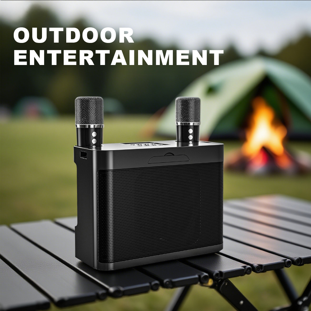 Gaodas A923 10W Wireless Bluetooth Dual Microphone Karaoke Speaker 3D Stereo Amplifier Party Speaker with Mic