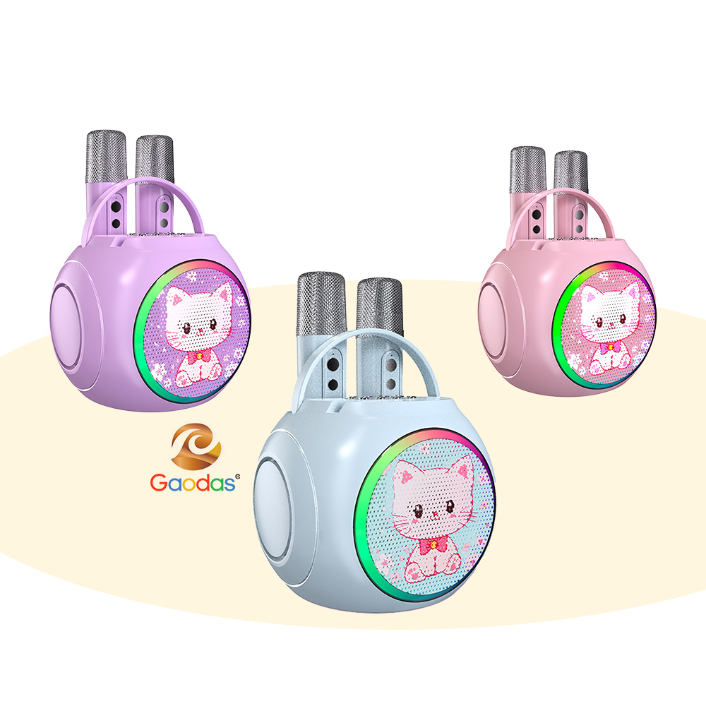 Gaodas A932 High Quality Kitty Style Cute Portable BT Wireless Speaker with Microphone Karaoke Speaker Party Camping Amusement