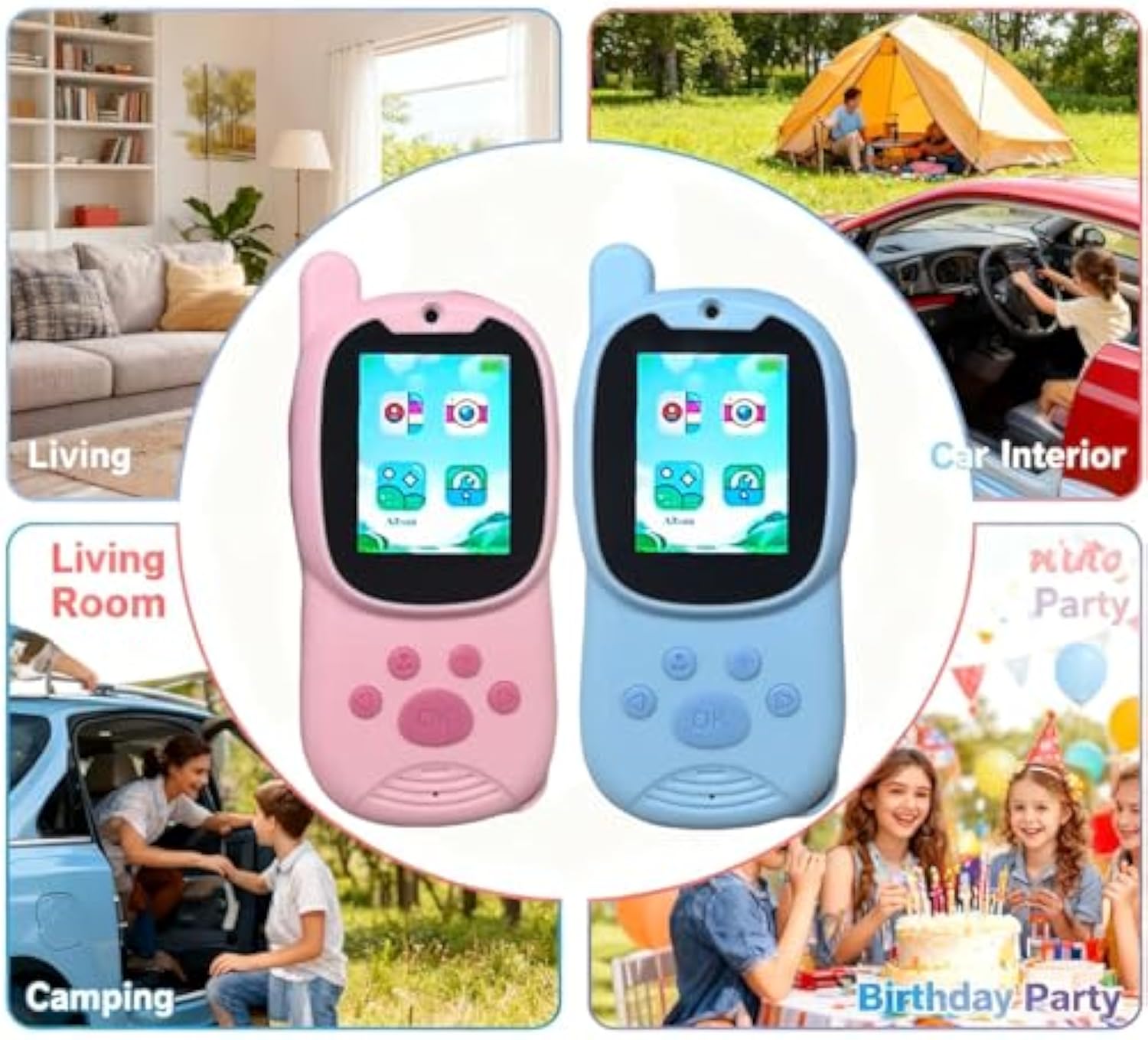 Gaodas K12 Upgraded Kids Video Walkie Talkie Handheld 2 Pack Rechargeable with Screen Camera Take Photo for Indoor Play Camping Hik Travel