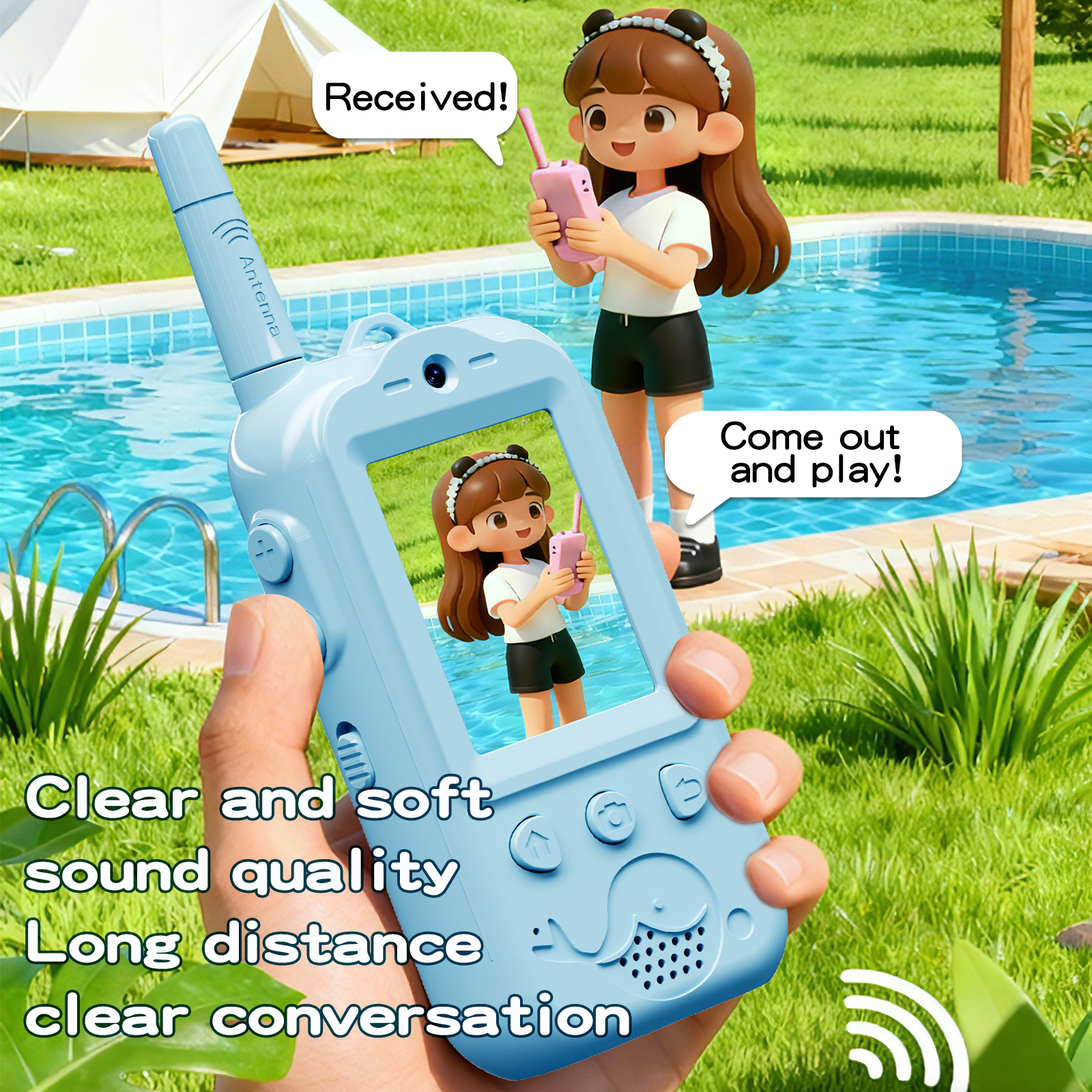 Gaodas XM-301 Children's Video Walkie-talkie Radio Walkie Talkies Wireless Intercom System Blue Pink Kits for Children