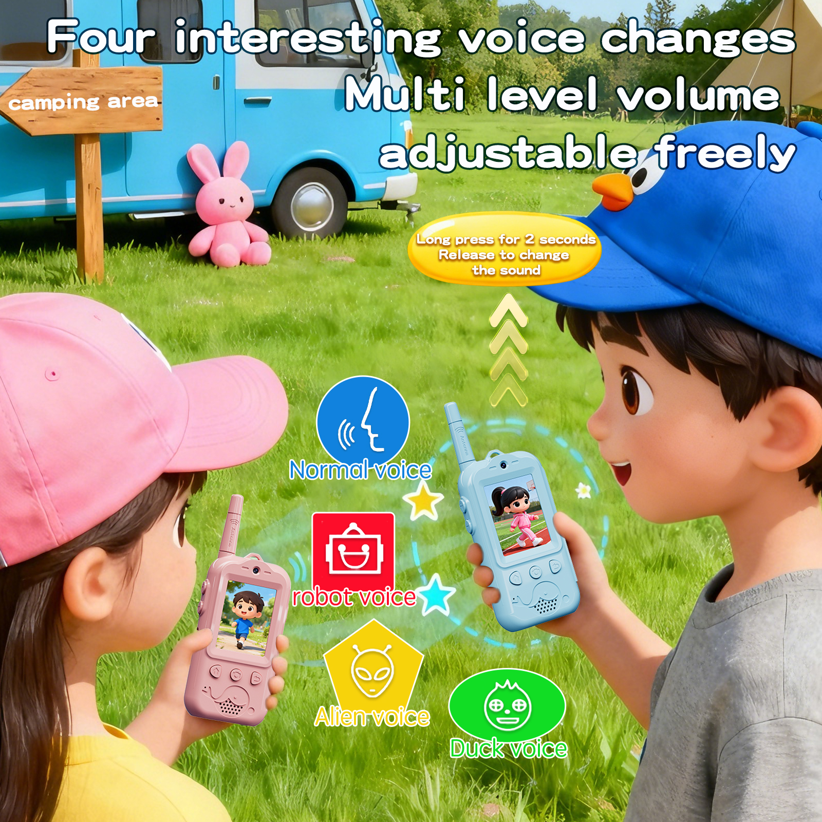 Gaodas XM-301 Children's Video Walkie-talkie Radio Walkie Talkies Wireless Intercom System Blue Pink Kits for Children