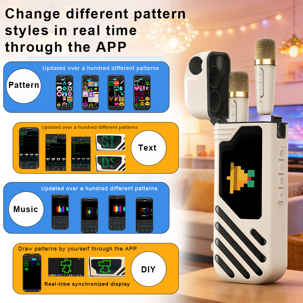 Gaodas K18 Latest design water cup karaoke machine BlueTooth Woofer Sound Wireless Mini Portable LED Screen Karaoke Speaker