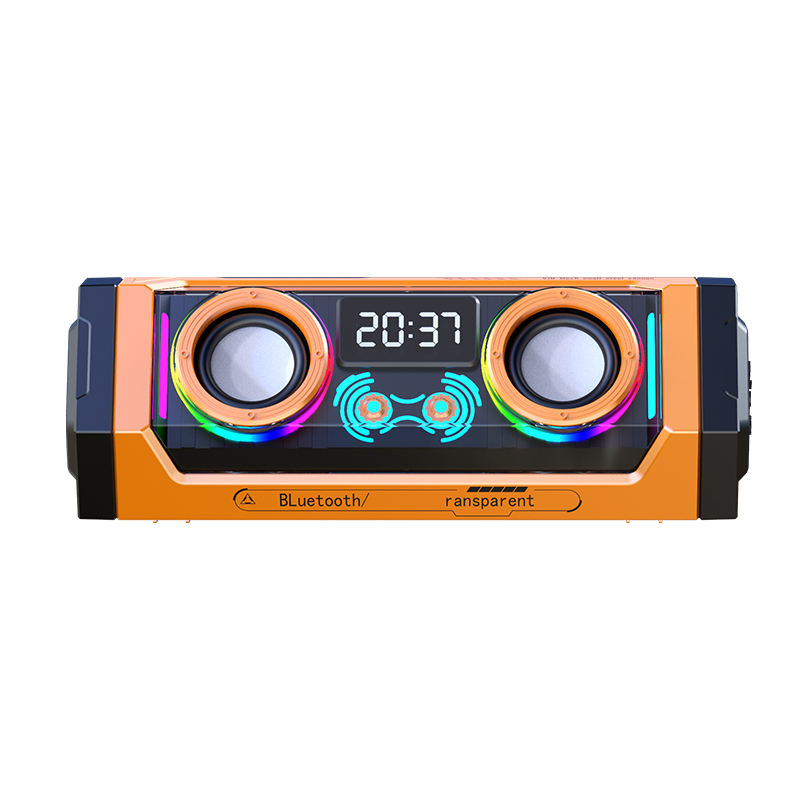 Gaodas V18 New Wireless Audio Portable Led Dual Subwoofer Rgb Lights Clock Function Heavy Bass Outdoor Wireless Speaker