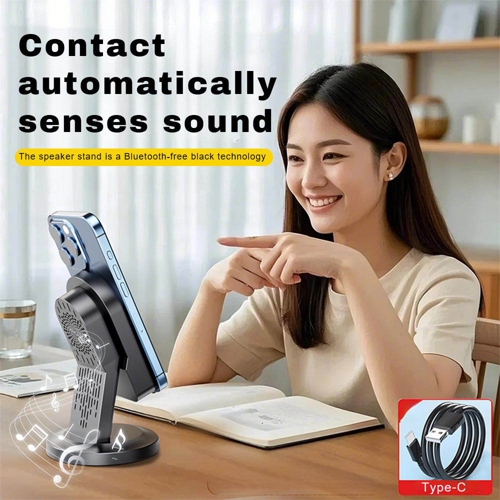 Gaodas 029 3 in 1 Rotatable Smart Wireless Power Bank Speaker RGB Light Mobile Cell Phone Holder with bluetooth Speaker