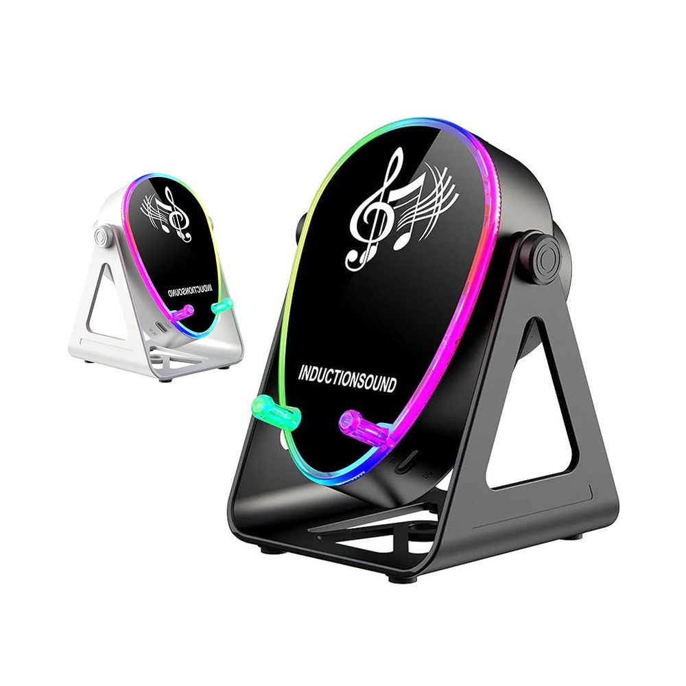 Gaodas H68 Wireless Mini Speaker RGB Light Multifunction Speaker 180 Rotation Stereo Sound Speaker with Wireless Charger