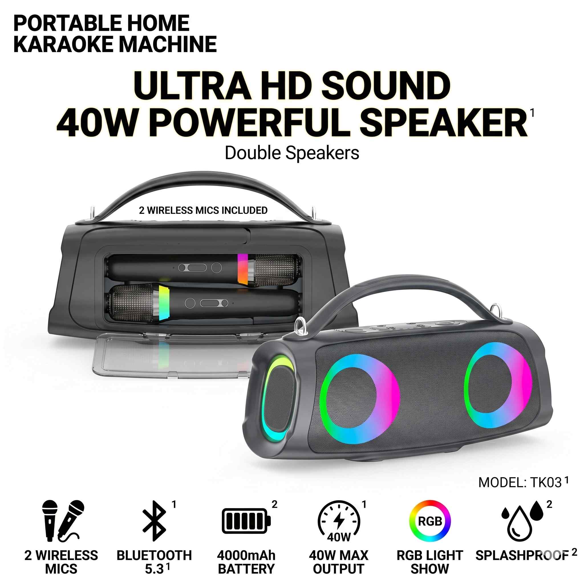 TK03: Unleash Your Voice with Gaodas's Portable Karaoke Powerhouse