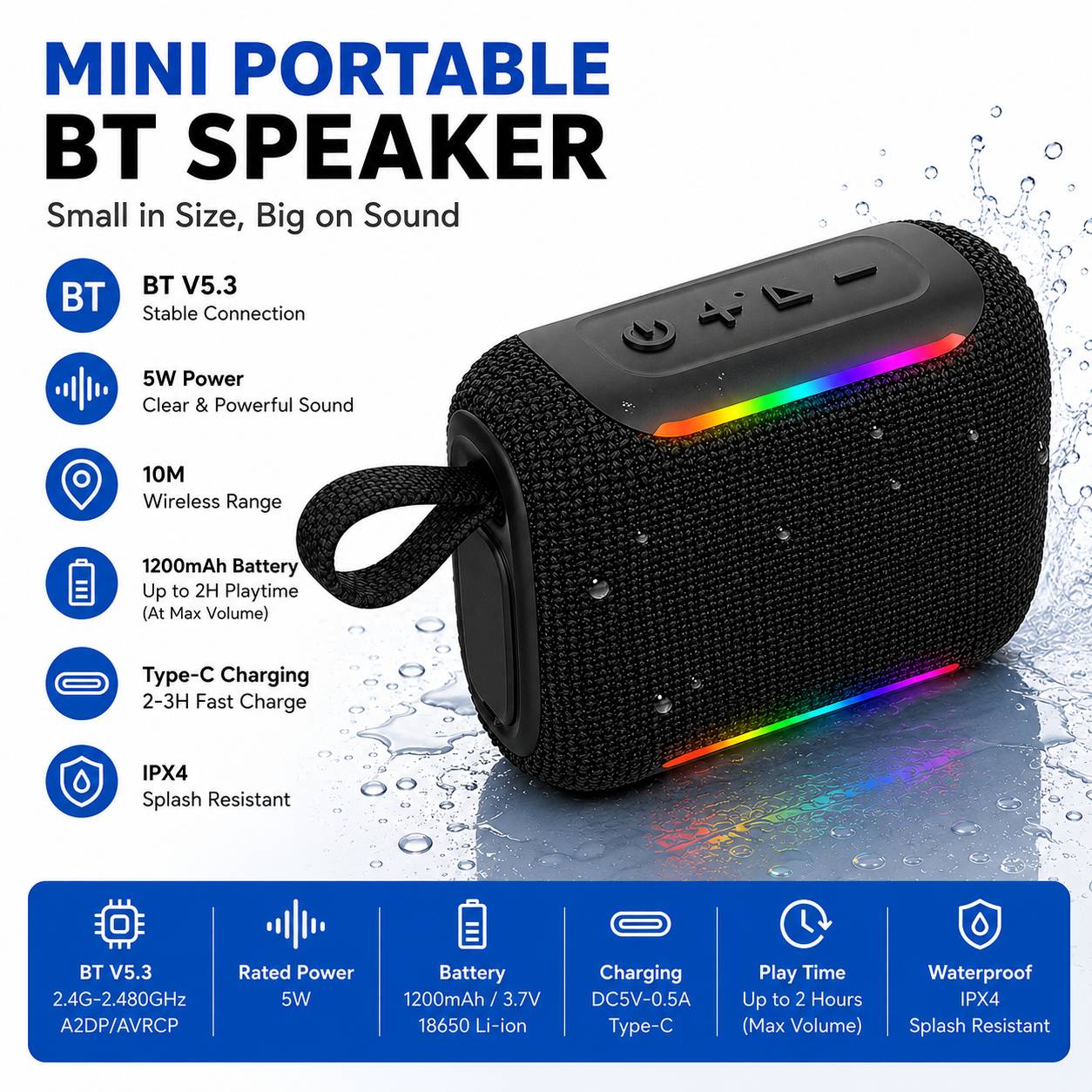 Gaodas J5 Mini Speaker Portable Waterproof Bluetooth Speaker Factory Wholesale Custom Branding Wireless Speaker