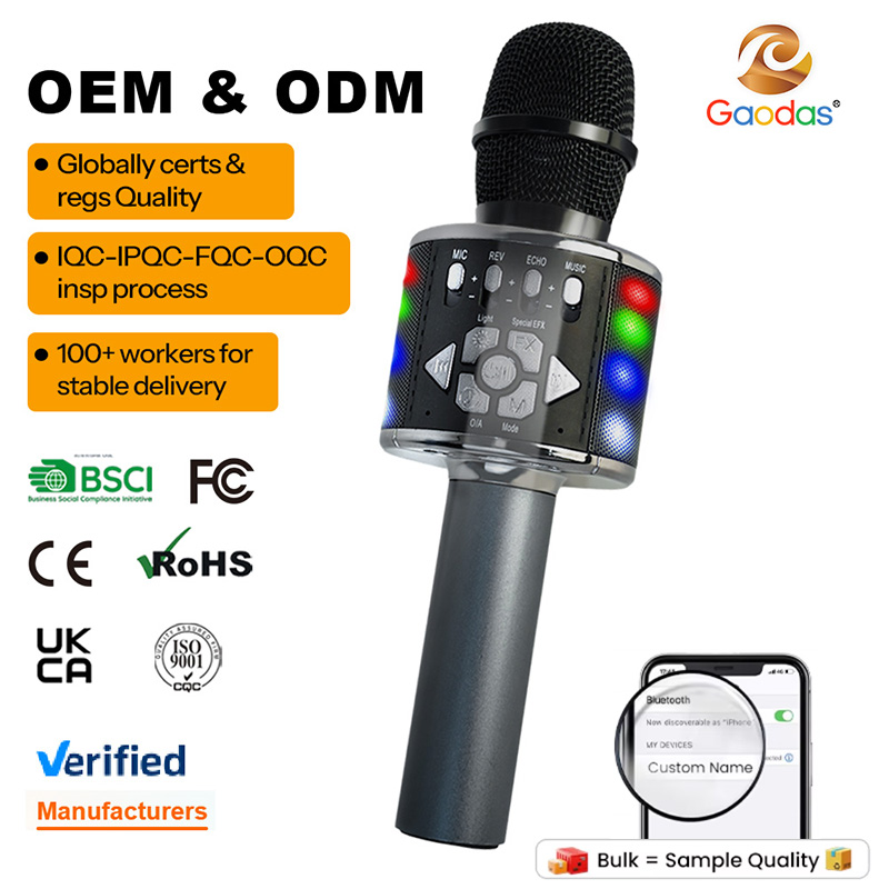 In Stock Wireless Karaoke Microphone Ready to Ship | OEM ODM Portable Singing Microphone Manufacturer