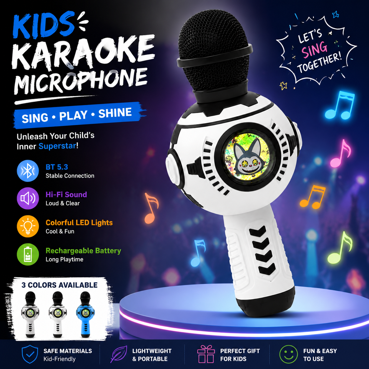 G01 Kids Wireless Karaoke Microphone In Stock | Portable Singing Microphone for Kids & OEM ODM Orders