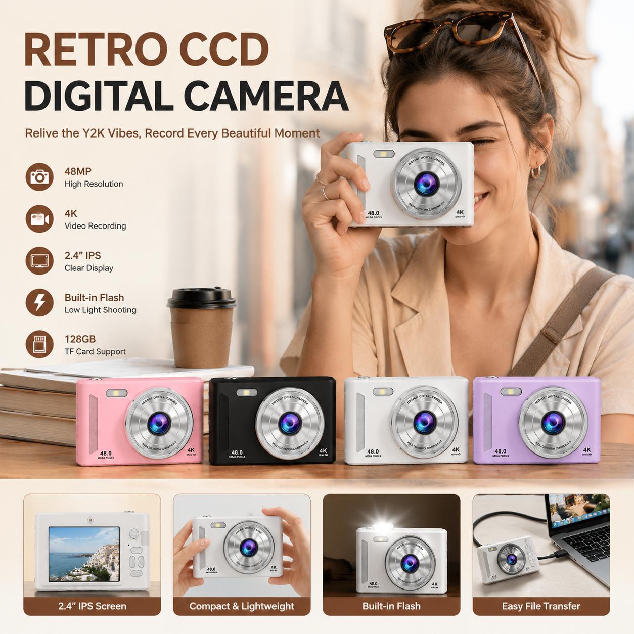 Retro CCD Digital Camera – Capture Classic Moments with Modern Digital Performance