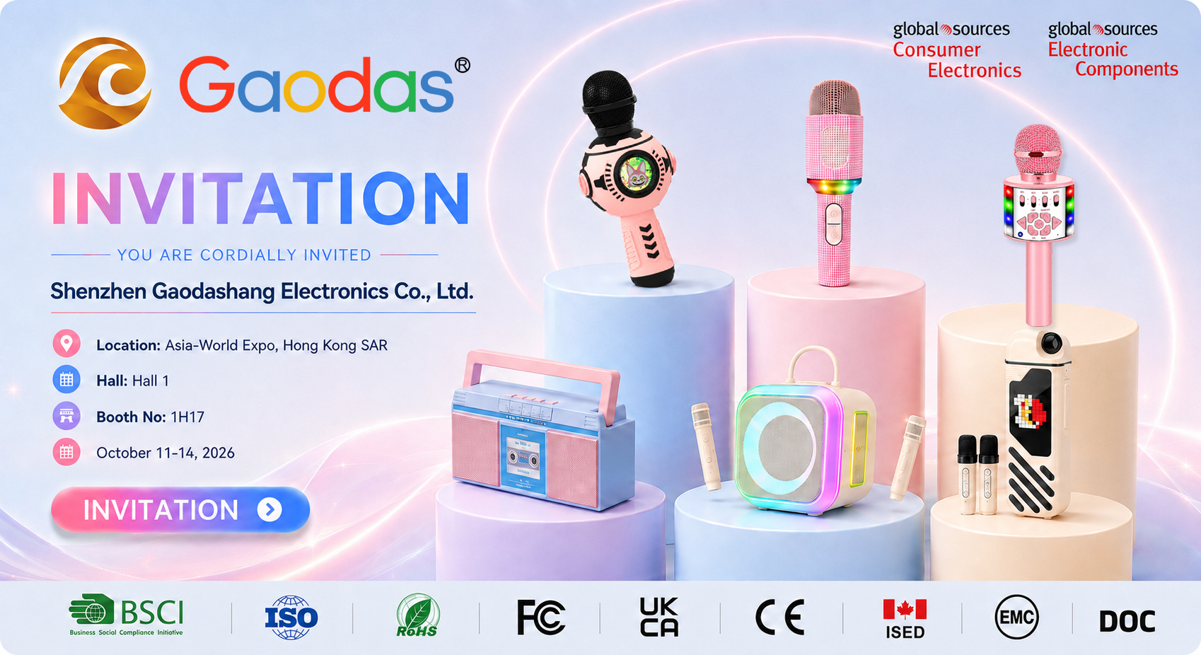 Meet Gaodas at Global Sources Consumer Electronics Hong Kong 2026